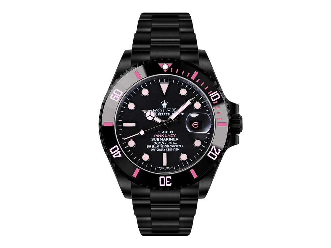 IPKブラックピンクレディーオイスターウォッチ