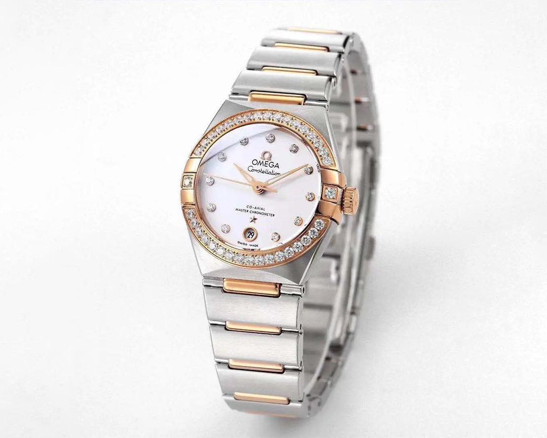 OMEGA オメガ 星座 29MM シルバーとローズゴールド 腕時計