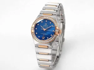 OMEGA オメガ 星座 29MM ブルー ダイヤモンド腕時計