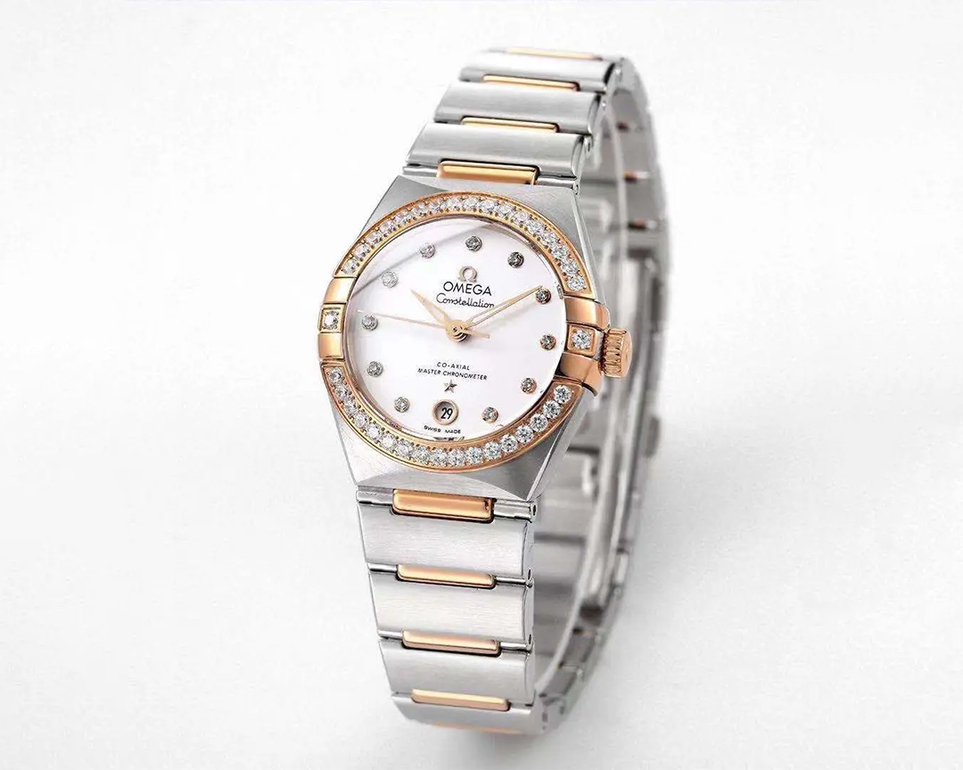 OMEGA オメガ 星座 29MM 腕時計 シルバーとローズゴールド