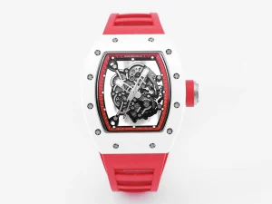 Richard Mille V5版 RM055白陶レッドストラップ腕時計